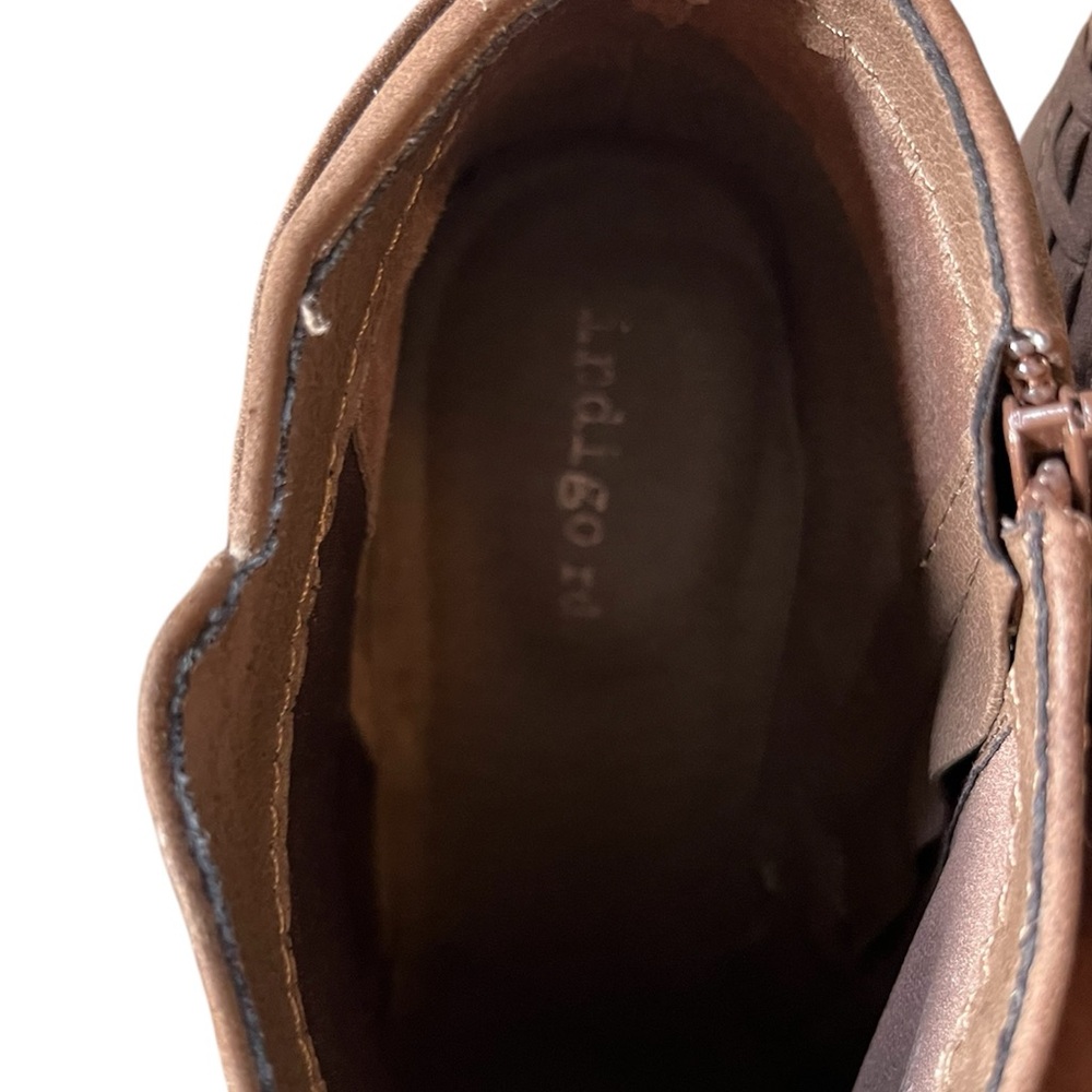 Women's Brown Braided Ankle Booties bohemian, fairycore, western, cozycore - Picture 2 of 6